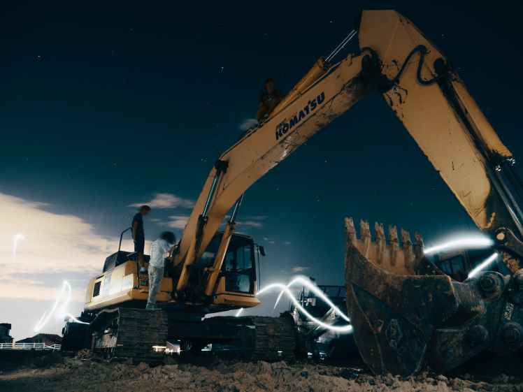 yellow excavator